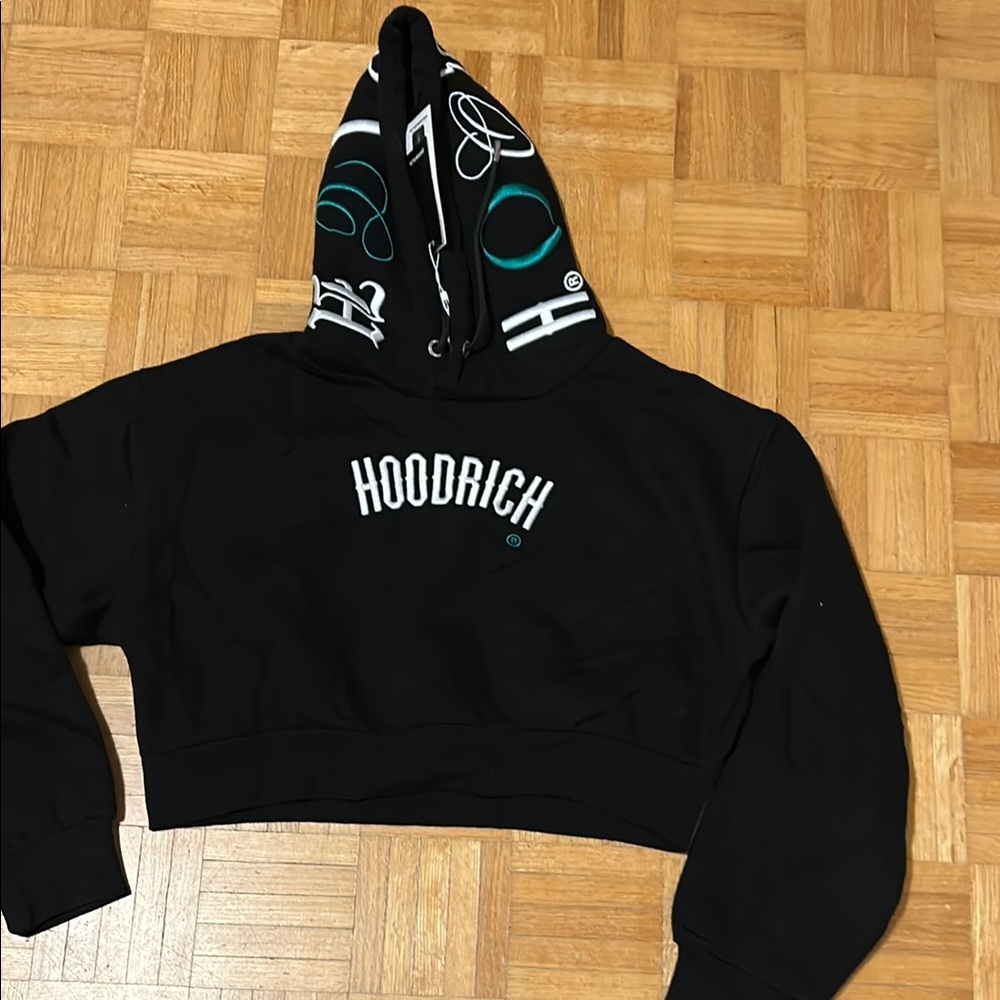 Black Hoodrich Cropped Hoodie